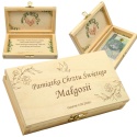 PAMIĄTKA NA CHRZEST CHRZTU ŚWIĘTEGO PUDEŁKO NA PIENIĄDZE 20X10,5X3,5cm Z ZAMKIEM