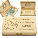 PAMIĄTKA NA CHRZEST CHRZTU ŚWIĘTEGO PUDEŁKO NA PIENIĄDZE 20X10,5X3,5cm Z ZAMKIEM