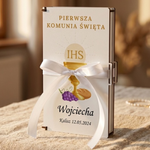 PAMIĄTKA NA KOMUNIĘ - PUDEŁKO NA PIENIĄDZE