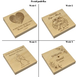 PAMIĄTKA ŚLUBNA PUDEŁKO NA PIENIĄDZE 14,5X14,5X3,5cm