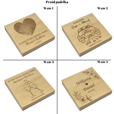 PAMIĄTKA ŚLUBNA PUDEŁKO NA PIENIĄDZE 14,5X14,5X3,5cm