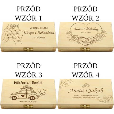 PAMIĄTKA ŚLUBNA PUDEŁKO NA PIENIĄDZE 18X10,5X3,5cm Z ZAMKIEM
