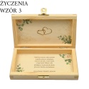 PAMIĄTKA ŚLUBNA PUDEŁKO NA PIENIĄDZE 18X10,5X3,5cm Z ZAMKIEM