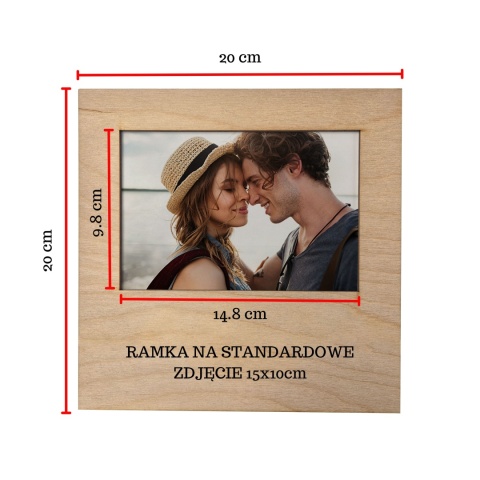 PERSONALIZOWANA RAMKA NA ZDJĘCIA 20X20cm NA WALENTYNKI