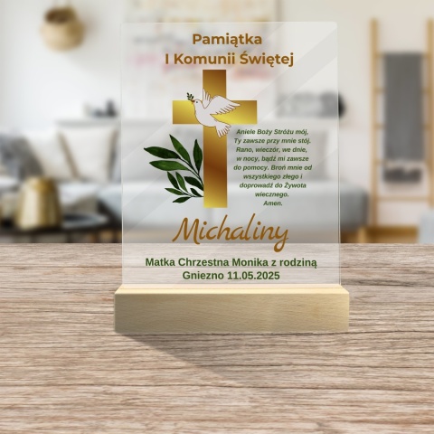 PERSONALIZOWANA STATUETKA PAMIĄTKA NA KOMUNIĘ ŚWIĘTĄ