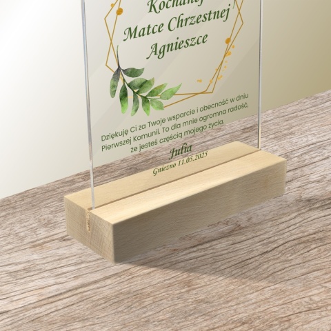 PERSONALIZOWANA STATUETKA PODZIĘKOWANIE DLA CHRZESTNYCH NA KOMUNIĘ ŚWIĘTĄ