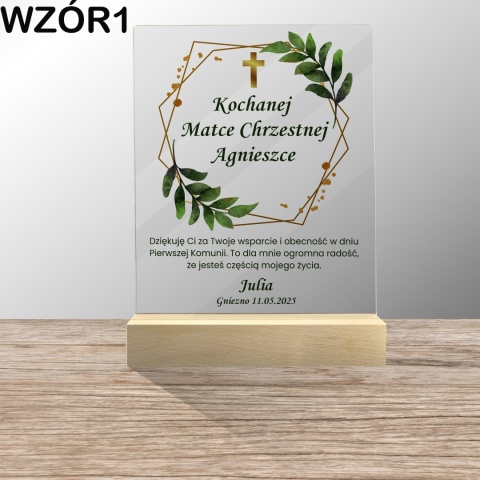 PERSONALIZOWANA STATUETKA PODZIĘKOWANIE DLA CHRZESTNYCH NA KOMUNIĘ ŚWIĘTĄ