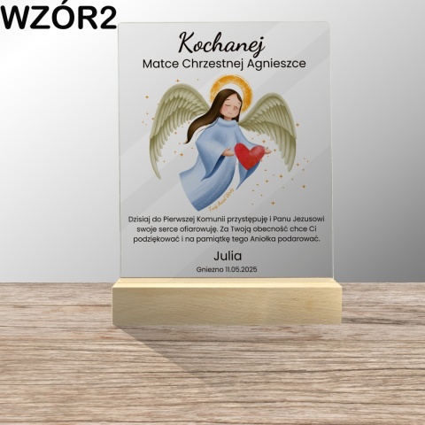 PERSONALIZOWANA STATUETKA PODZIĘKOWANIE DLA CHRZESTNYCH NA KOMUNIĘ ŚWIĘTĄ