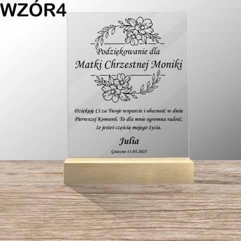 PERSONALIZOWANA STATUETKA PODZIĘKOWANIE DLA CHRZESTNYCH NA KOMUNIĘ ŚWIĘTĄ