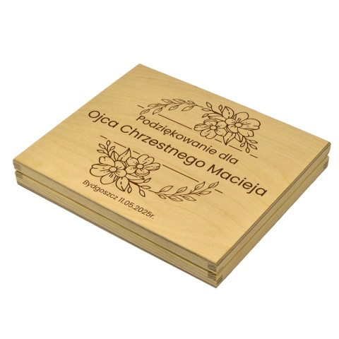 PODZIĘKOWANIE DLA CHRZESTNYCH PUDEŁKO NA MERCI NA KOMUNIĘ