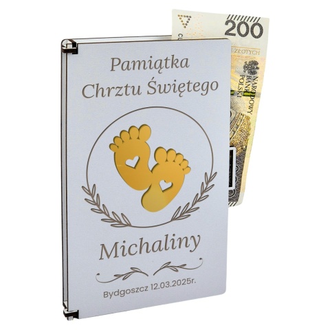PUDEŁKO BIAŁE KLASYCZNE NA CHRZEST + ZŁOTY DEKOR