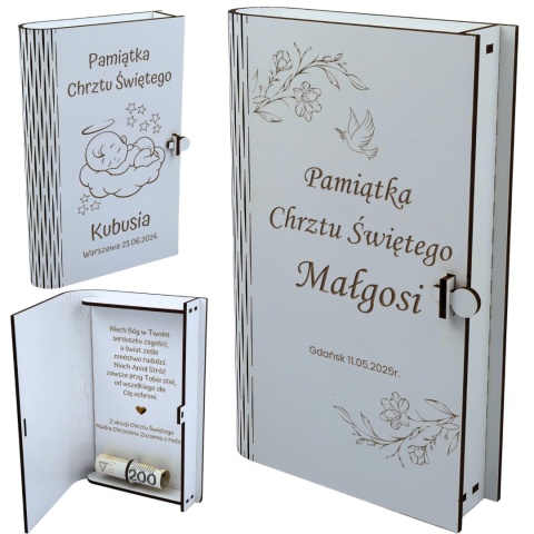 PUDEŁKO NA CHRZEST NA PIENIĄDZE PAMIĄTKA CHRZTU ŚWIĘTEGO GRAWEROWANE
