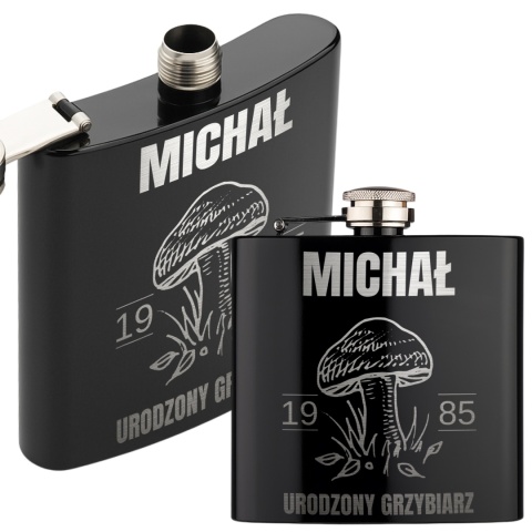 Piersiówka na grzybobranie - prezent dla grzybiarza na urodziny