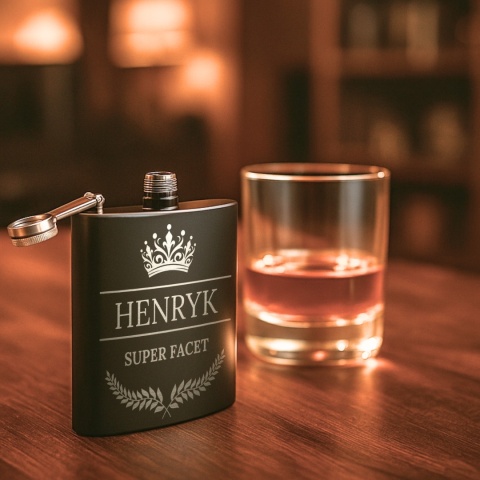 Piersiówka super faceta - prezent z imieniem