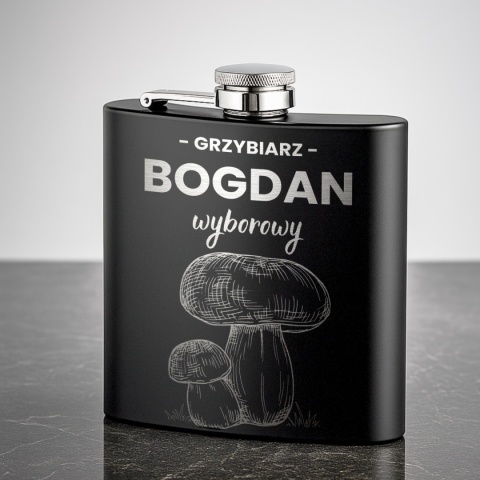 Piersiówka z grawerem dla grzybiarza - elegancki prezent