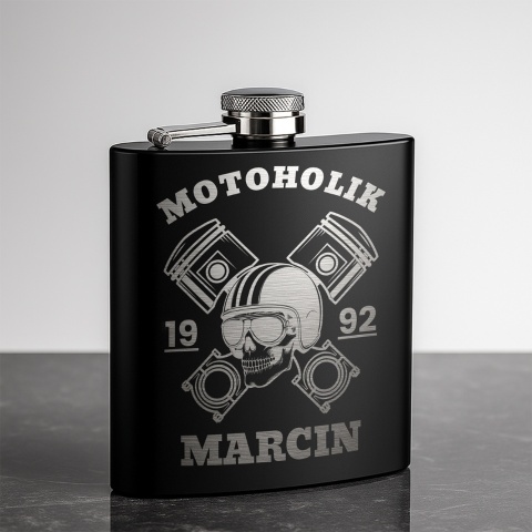 Piersiówka z grawerem dla motocyklisty prezent na urodziny i święta