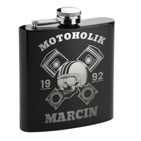 Piersiówka z grawerem dla motocyklisty prezent na urodziny i święta