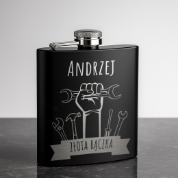 Piersiówka z grawerem - prezent dla złotej rączki