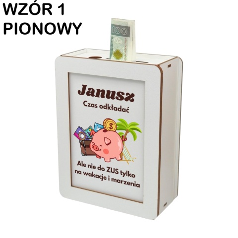 SKARBONKA BIAŁA HDF PRZEJŚCIE NA EMERYTURĘ