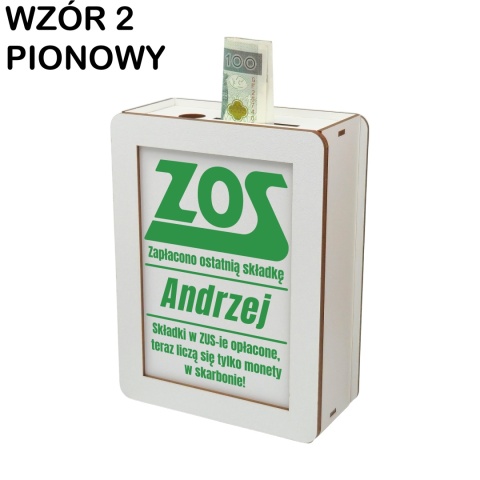 SKARBONKA BIAŁA HDF PRZEJŚCIE NA EMERYTURĘ