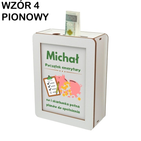 SKARBONKA BIAŁA HDF PRZEJŚCIE NA EMERYTURĘ