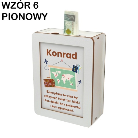 SKARBONKA BIAŁA HDF PRZEJŚCIE NA EMERYTURĘ