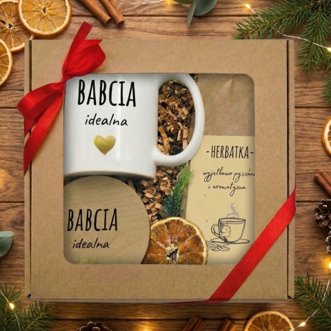 ZESTAW DLA BABCI - elegancki kubek z herbatą