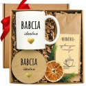 ZESTAW DLA BABCI - elegancki kubek z herbatą