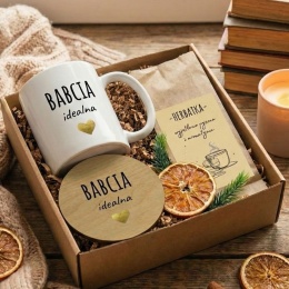 ZESTAW DLA BABCI - elegancki kubek z herbatą