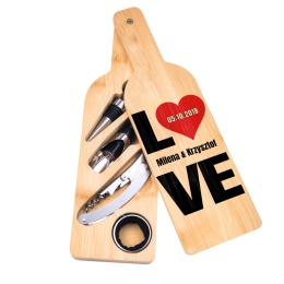 Zestaw do wina w bambusowej butelce – miłosny zestaw do wina prezent dla żony