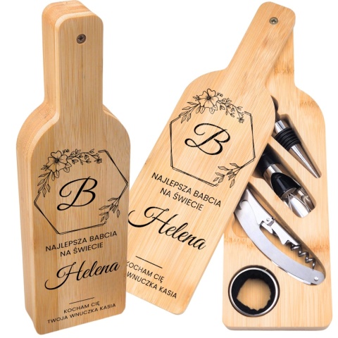 Zestaw do wina w bambusowej butelce – wyjątkowy prezent dla babci