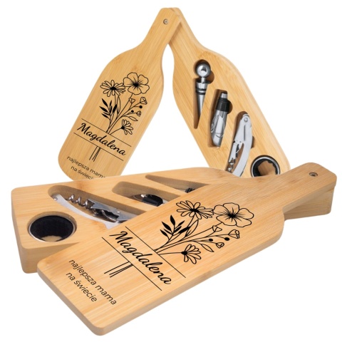 Zestaw do wina z nadrukiem - prezent dla mamy