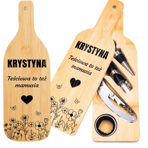 Zestaw do wina w bambusowym etui – elegancki prezent dla teściowej