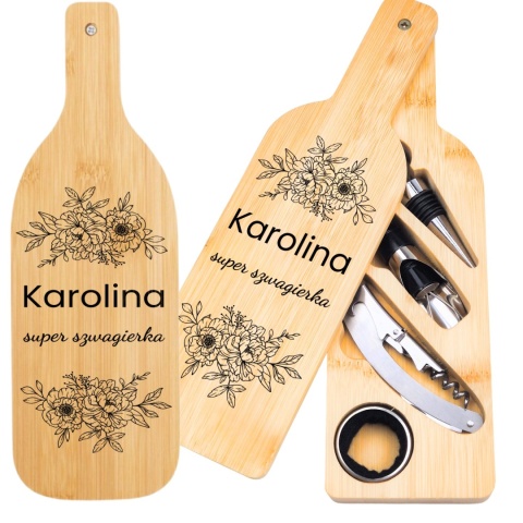 Zestaw do wina w bambusowym etui - idealny prezent dla najlepszej szwagierki