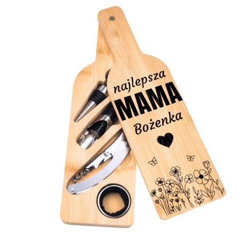 Zestaw do wina w bambusowym etui – prezent dla najlepszej mamy