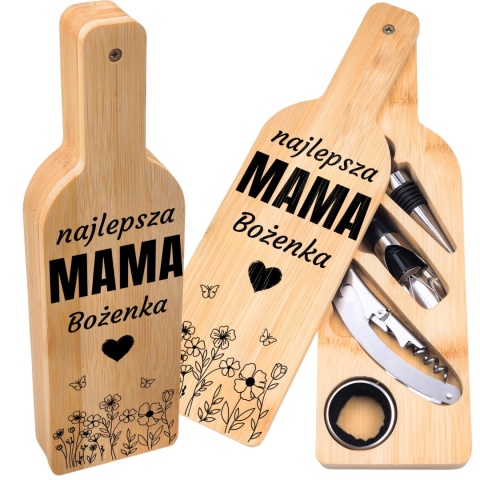 Zestaw do wina w bambusowym etui – prezent dla najlepszej mamy