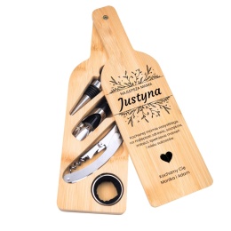 Zestaw do wina w bambusowym etui – spersonalizowany prezent dla mamy