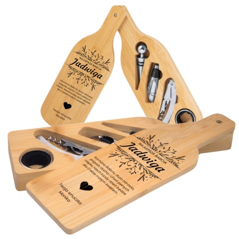 Zestaw do wina w bambusowym etui – spokojny i elegancki prezent dla babci
