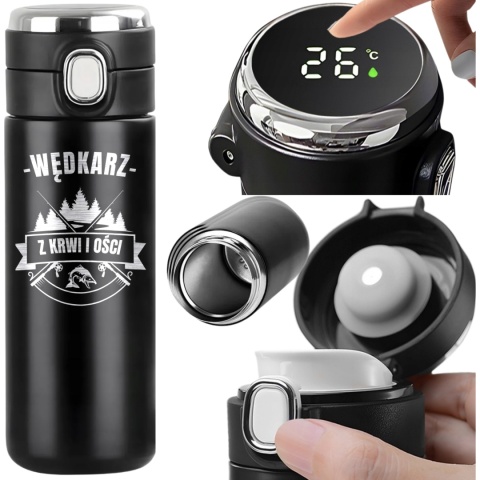 Prezent świąteczny dla wędkarza – zestaw: kubek termiczny z grawerem + herbata świąteczna