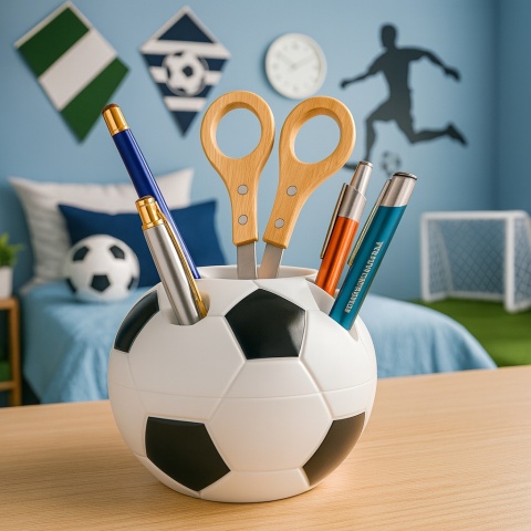 Prezent dla małego piłkarza – zestaw z kubkiem i przybornikiem (na urodziny, mikołajki, święta)