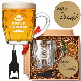 ZESTAW Z KUFLEM OTWIERACZEM I PODSTAWKIEM DLA DZIADKA