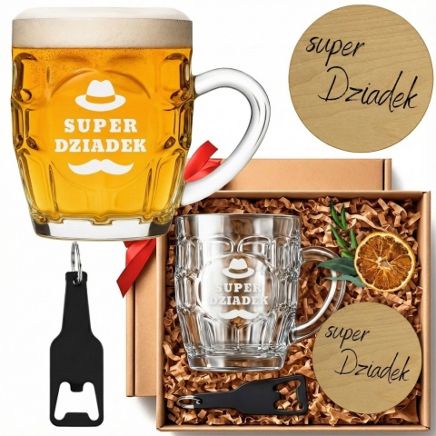 ZESTAW Z KUFLEM OTWIERACZEM I PODSTAWKIEM DLA DZIADKA