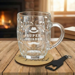 ZESTAW Z KUFLEM OTWIERACZEM I PODSTAWKIEM DLA DZIADKA