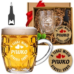 ZESTAW Z KUFLEM OTWIERACZEM I PODSTAWKIEM NA WALENTYNKI