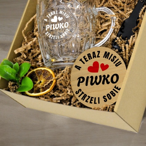 ZESTAW Z KUFLEM OTWIERACZEM I PODSTAWKIEM NA WALENTYNKI