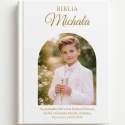 Biblia na Komunię ze zdjęciem dziecka i personalizowanym nadrukiem UV