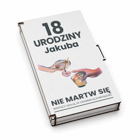 Klasyczne pudełko na pieniądze na 18 urodziny z nadrukiem