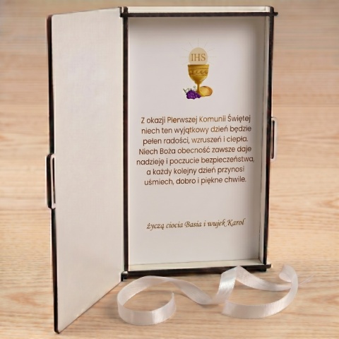 Pudełko na pieniądze na Komunię Świętą z nadrukiem – personalizowane
