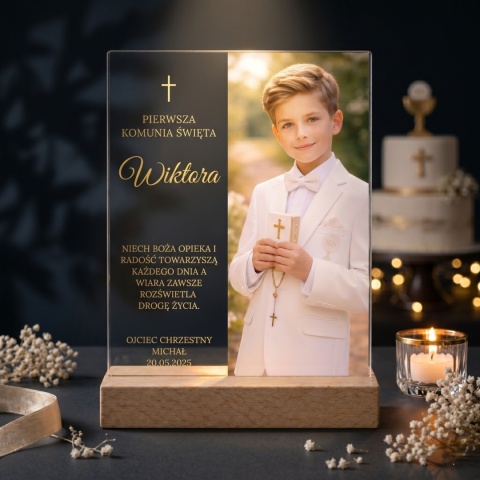 Statuetka na Komunię Świętą ze zdjęciem – Klasyczny Portret