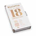 Pamiątka na 18 urodziny - białe pudełko z nadrukiem prezent na 18stkę
